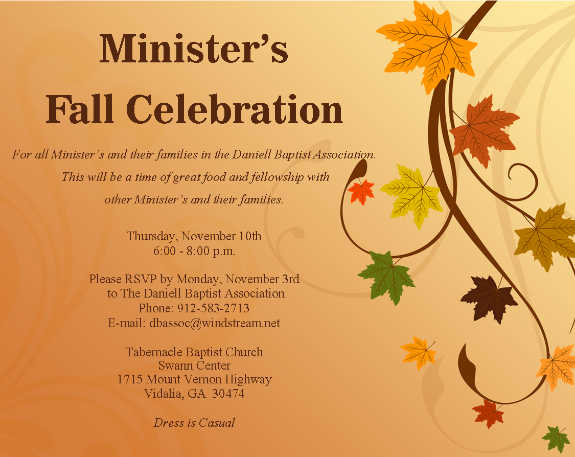 Minister’s Fall Celebration